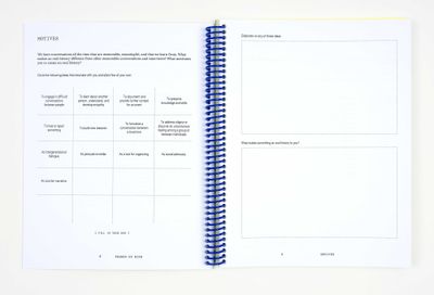 Open spread of workbook with tables and charts