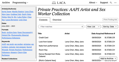 Archive collection page